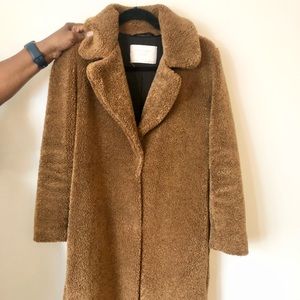 Zara Woman Brown Teddy Coat Small